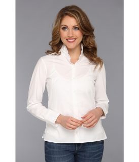 Pendleton Petite Good Cheer Shirt Womens Long Sleeve Button Up (White)