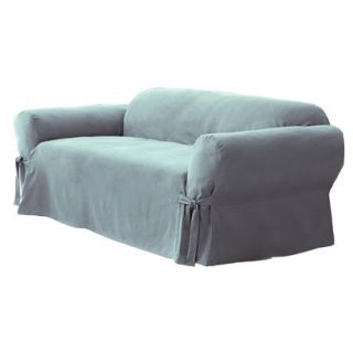 Sure Fit Soft Suede Sofa Slipcover   Smoke Blue