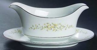 Crown Victoria Carolyn Gravy Boat with Attached Underplate, Fine China Dinnerwar