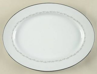 Noritake Donna 13 Oval Serving Platter, Fine China Dinnerware   Inner Band Of G