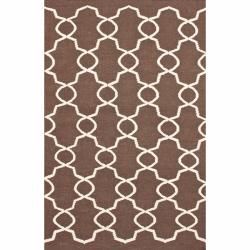 Nuloom Handmade Flatweave Marrakesh Trellis Brown Wool Rug (76 X 96) (Ivory Style ContemporaryPattern AbstractTip We recommend the use of a non skid pad to keep the rug in place on smooth surfaces.All rug sizes are approximate. Due to the difference of