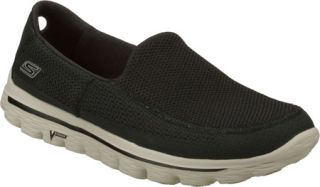Mens Skechers GOwalk 2   Black/Gray Walking Shoes