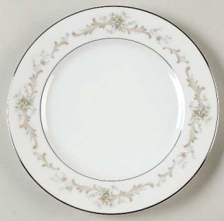 Sango Carousel Bread & Butter Plate, Fine China Dinnerware   Green Flowers,Tan S