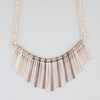 Textured Spoon Statement Necklace Metal One Size For Women 228417191