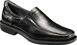 Mens ECCO Seattle Apron Toe Slip On   Black Oxford Leather Moc Toe Shoes