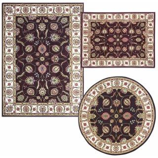 Nourison Persian Floral Collection Brown Rug 3pc Set 311 X 53, 53 X 53 Round, 53 X 73