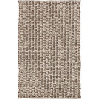 Hand woven Solid Casual Beige Juneau Wool Rug (33 X 53)