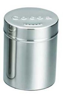 Tablecraft 6 oz Stainless Steel Coffee Shaker w/ Storage Lid for Cocoa