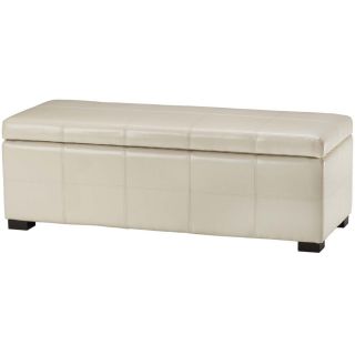 Safavieh Madison Cream Bicast Leather Storage Bench (CreamMaterials WoodUpholstery Bicast leatherIndoor/outdoor IndoorDimensions 17 inches high x 47 inches wide x 18 inches deep )