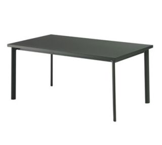 EmuAmericas 64 in Rectangular Table w/ Solid Steel Top, Tubular Legs, Iron