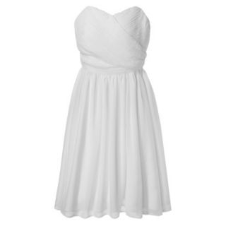TEVOLIO Womens Chiffon Strapless Pleated Dress   Off White   14