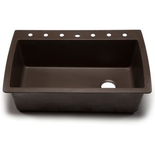 Blanco Silgranit Diamond Cafe Brown Dual Mount Super Single Bowl Kitchen Sink (Cafe brownCut out template providedStyle Dual mountSink type KitchenExterior dimensions 33.5 inches wide x 22 inches long x 9.5 inches deepInterior dimensions 29.5 inches w