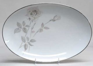 Noritake Melrose (Platinum Trim, Coupe) 14 Oval Serving Platter, Fine China Din