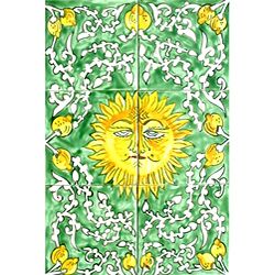 Mosaic Shining Sun 6 tile Ceramic Wall Mural