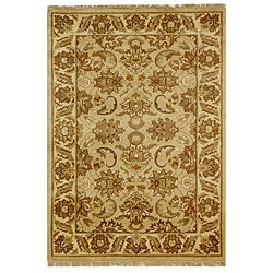 Hand knotted Beige/ Ivory Heritage Wool Rug (4 X 6) (BeigePattern OrientalMeasures 0.625 inch thickTip We recommend the use of a non skid pad to keep the rug in place on smooth surfaces.All rug sizes are approximate. Due to the difference of monitor col