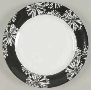 Lenox China Dogwood Point Dinner Plate, Fine China Dinnerware   Kate Spade,Black