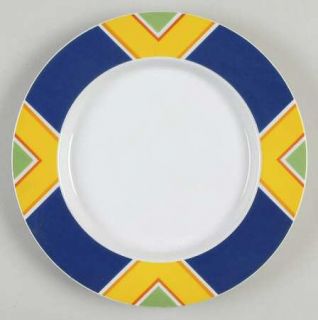 Mikasa Santa Fe Blue Salad Plate, Fine China Dinnerware   Blue/Yellow/Orange/ Gr