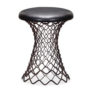 Zuo Pure Spindle Metal Stool (Rusted metal frame and blackMaterials MetalDimensions 17.5 inches high x 13.4 inches wide x 13.4 inches deep )