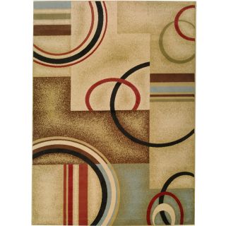 Arcs And Shapes Natural Rug (53 X 73) (PolypropylenePile Height 0.4 inchesStyle ContemporaryPrimary color IvoryPattern Geometric)