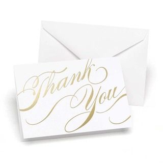 Hortense B. Hewitt Gold Unending Gratitude Thank You Cards (White/ goldMaterials PaperIncludes 50 cardsDimensions 4.78 inches x 3.5 inches )