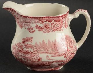 Royal Staffordshire Tonquin Red/Pink Creamer, Fine China Dinnerware   Red Flower