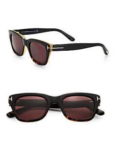 Tom Ford Eyewear Snowdon Square Plastic Sunglasses   Black