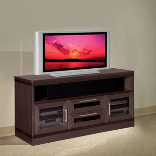 Transitional 62 inch Wenge Finish Tv And Entertainment Console