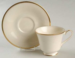 Royal Doulton Heather (Gold Trim, Albion Shape) Footed Cup & Saucer Set, Fine Ch
