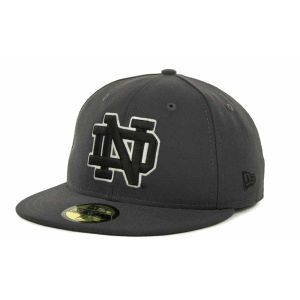 Notre Dame Fighting Irish New Era NCAA Gray, Black & White 59FIFTY Cap