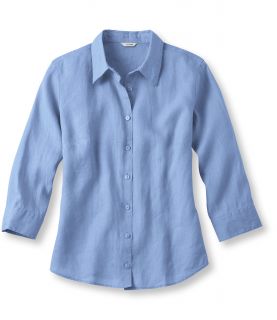 Premium Washable Linen, Three Quarter Sleeve Shirt Misses Petite
