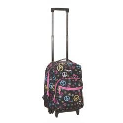 Rockland Designer Peace 17 inch Rolling Carry on Backpack