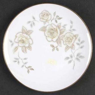 Noritake Odette Bread & Butter Plate, Fine China Dinnerware   White Roses, Brown