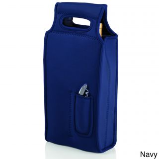 Samba Neoprene Wine Tote (Red, navy, blackDimensions 12 inches high x 9 inches wide x 8 inches deepTwo (2) separate insulated compartmentsFits two 750mL bottles of wine, champagne, and some spiritsFeatures Reinforced neoprene handles and an exterior cor