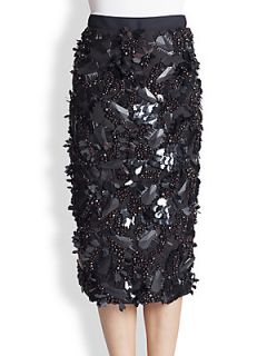 Marni Embellished Pencil Skirt   Black