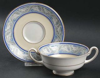 Royal Doulton Tewkesbury, The Footed Cream Soup Bowl & Saucer Set, Fine China Di