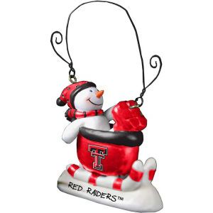 Texas Tech Red Raiders Sledding Snowman Ornament