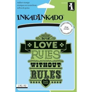 Inkadinkado Cling Stamps 4 X4 Sheet  Love Rules Proverb