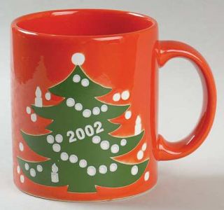 Waechtersbach Christmas Tree Red Mug, Fine China Dinnerware   Red W/Xmas Tree,An