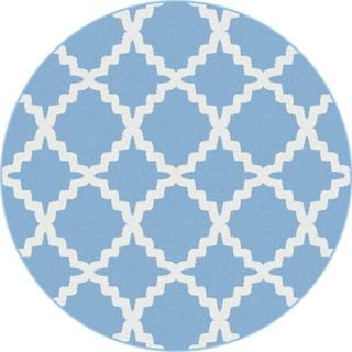 Metro 1031 Blue Contemporary Area Rug (53 Round) (BlueSecondary Colors WhitePattern Marrakesh trellisTip We recommend the use of a non skid pad to keep the rug in place on smooth surfaces.All rug sizes are approximate. Due to the difference of monitor 