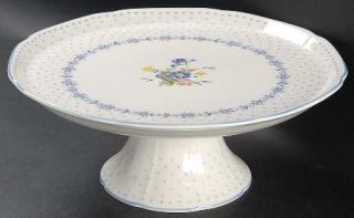 Nikko Blue Peony Footed Cake Plate, Fine China Dinnerware   Blossomtime, Floral
