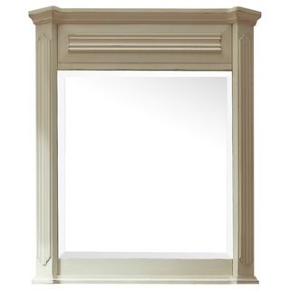 Kingswood Solid Wood Frame Distressed White Mirror