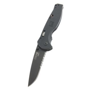 SOG Knives TFSA98 Flash II Partially Serrated Folding Knife w/ Zytel Handles Black TiNi