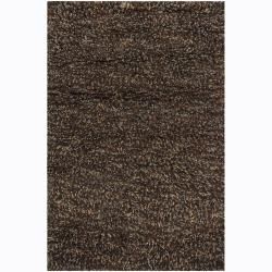 Hand woven Poras New Zealand Wool Shag Rug (79 X 106) (Gold, greenPattern Shag Tip We recommend the use of a  non skid pad to keep the rug in place on smooth surfaces. All rug sizes are approximate. Due to the difference of monitor colors, some rug colo