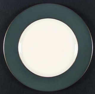 Lenox China X305 262 Green Dinner Plate, Fine China Dinnerware   Green Band, Gol