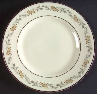 Syracuse Melodie Bread & Butter Plate, Fine China Dinnerware   Brown/Gray Rim, P