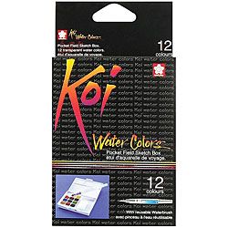 Koi 12 color Water Color Paint Kit