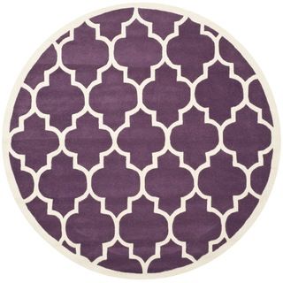 Safavieh Handmade Moroccan Chatham Purple Wool Rug (7 Round)