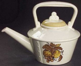 Metlox   Poppytrail   Vernon Golden Fruit Teapot & Lid, Fine China Dinnerware  