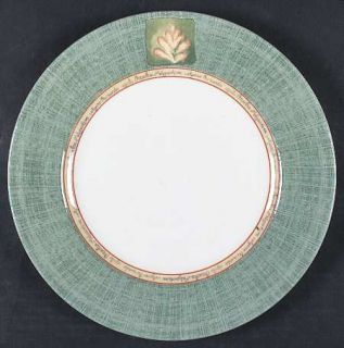 Johnson Brothers Springfield (Green Rim) Dinner Plate, Fine China Dinnerware   G