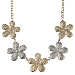 Womens Flower Necklace   Gold/Silver